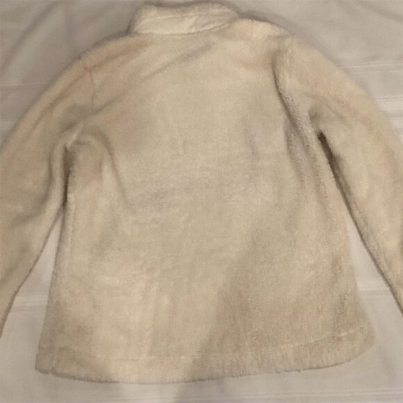 Eddie Bauer Women's White Sherpa Pullover  XL Stand Collar - Picture 2 of 6